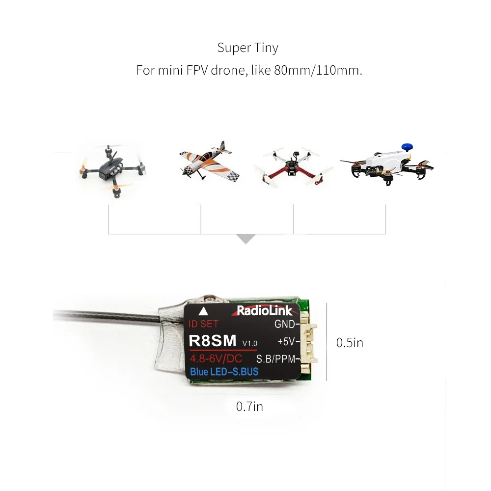 Radiolink R8SM 8CH Mini RC Rec - огляд і ціна Receiver Sbus 8Ch