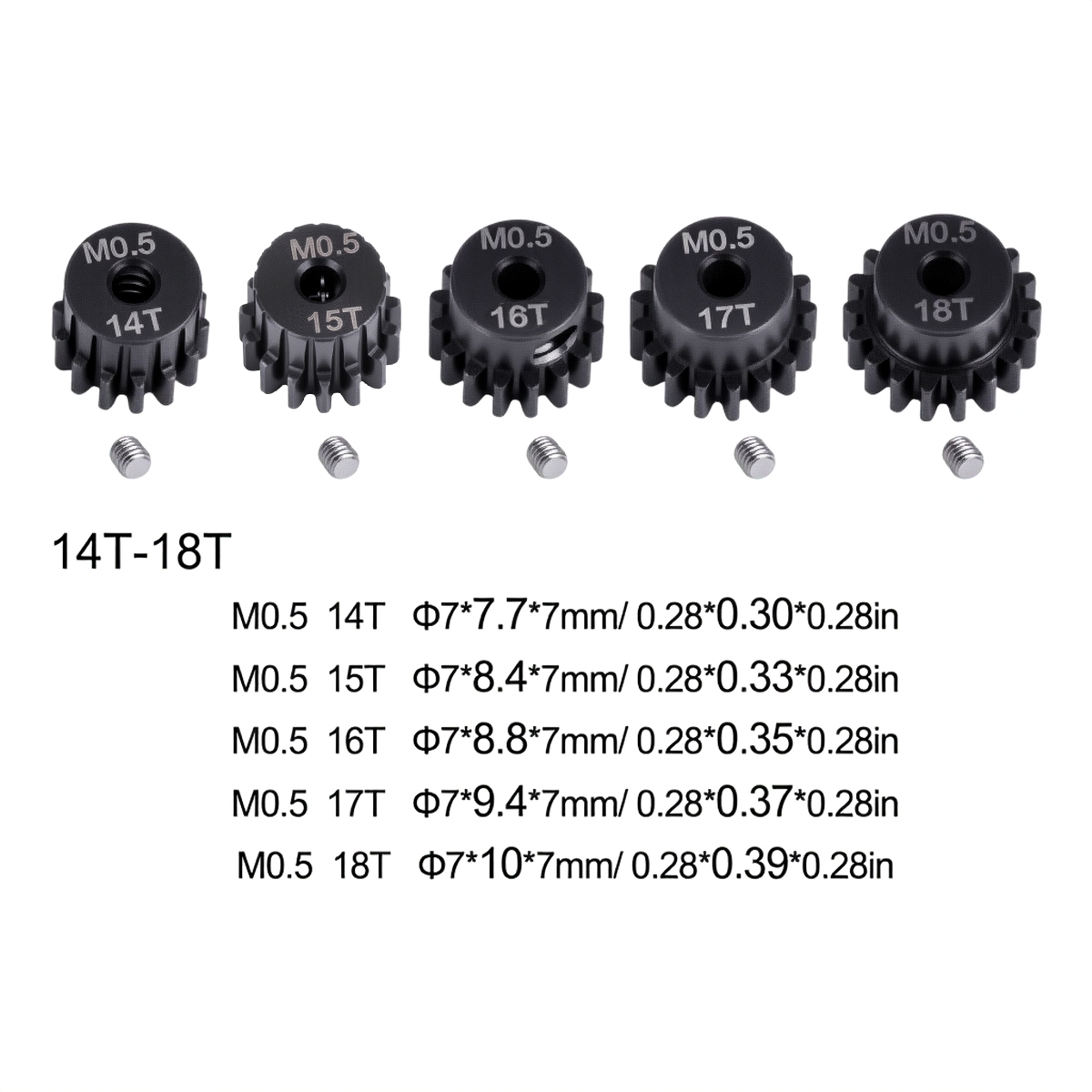 M0.5 2mm Shaft 14T-18T Metal P - огляд і ціна Rc Hobby Shops