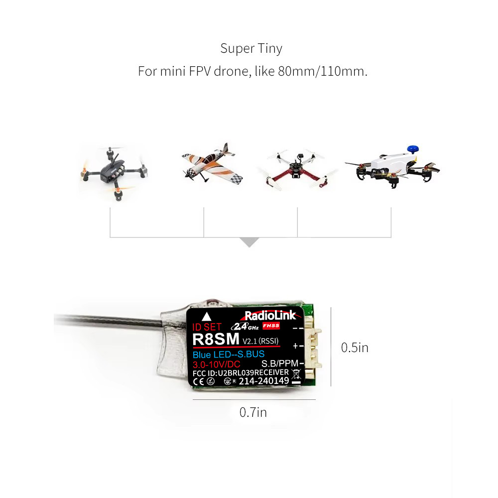 RadioLink R8SM 8CH 2.4GHz Supe - огляд і ціна Receiver Sbus 8Ch