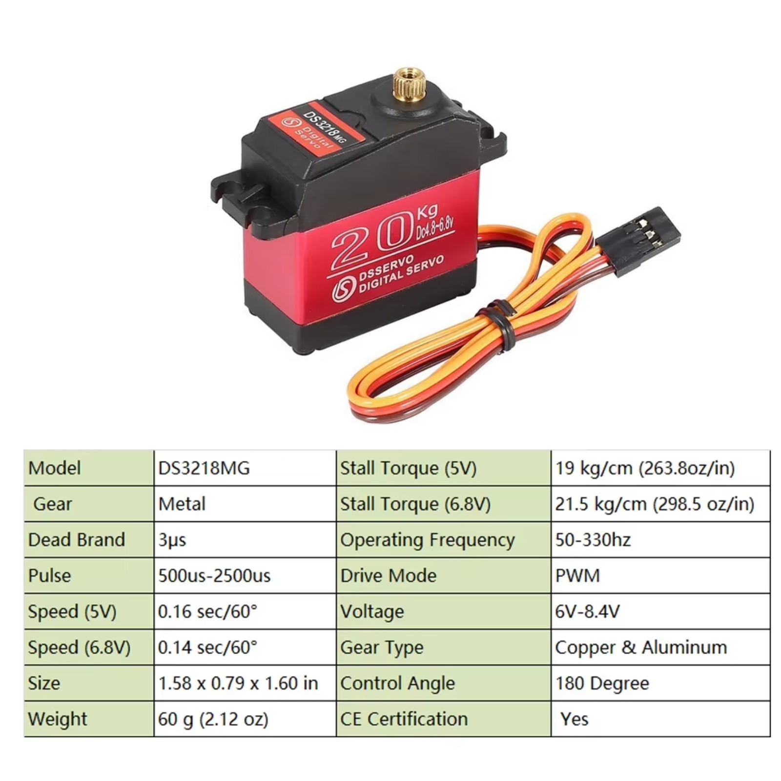 10PCS DS3218 20KG Digital Serv - огляд і ціна Rc Hobby Shops